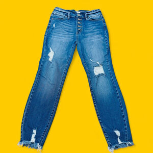 KanCan Distressed Skinny Jeans in Medium Blue